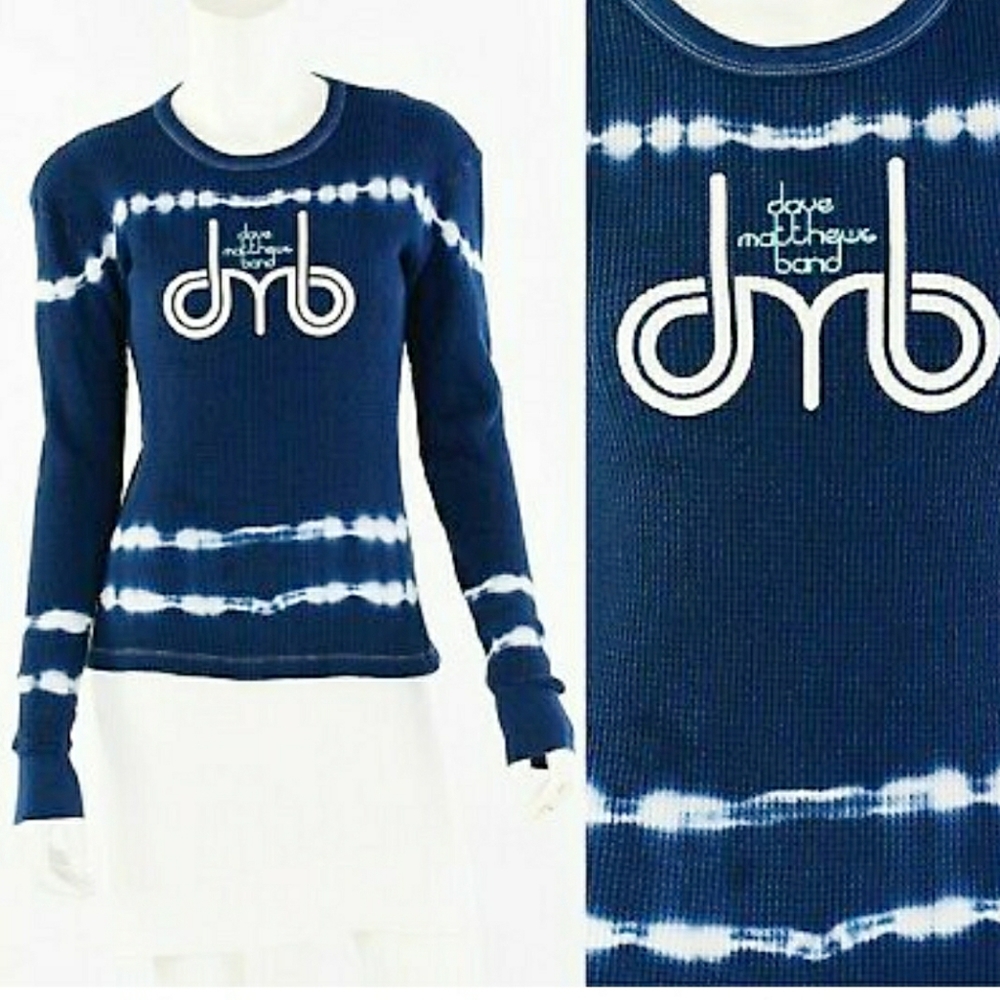 Dave Matthew's Band Tie Dye Thermal Shirt Size Lg